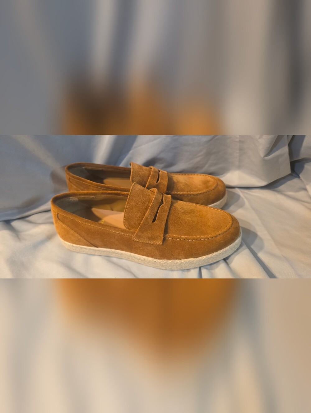 Bruno Magli Amalfi Suede Loafer Cognac Men Size 11 Preowned